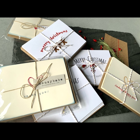 🦄 Covid Christmas cards — set of 10, handcrafted - Picture 8 of 9